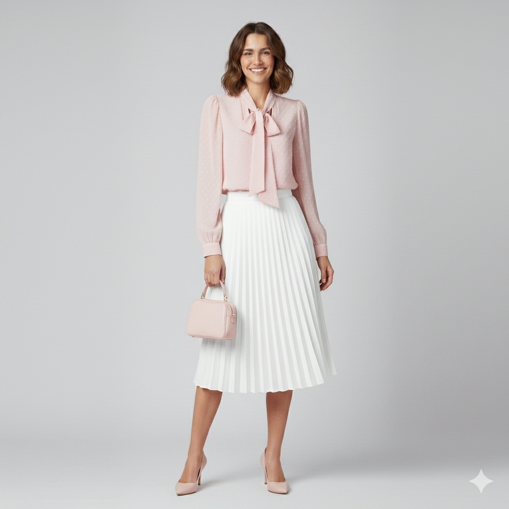 Avec Les Filles Blush Pink Relaxed Fit Textured Blouse – Size XS (NWT)
